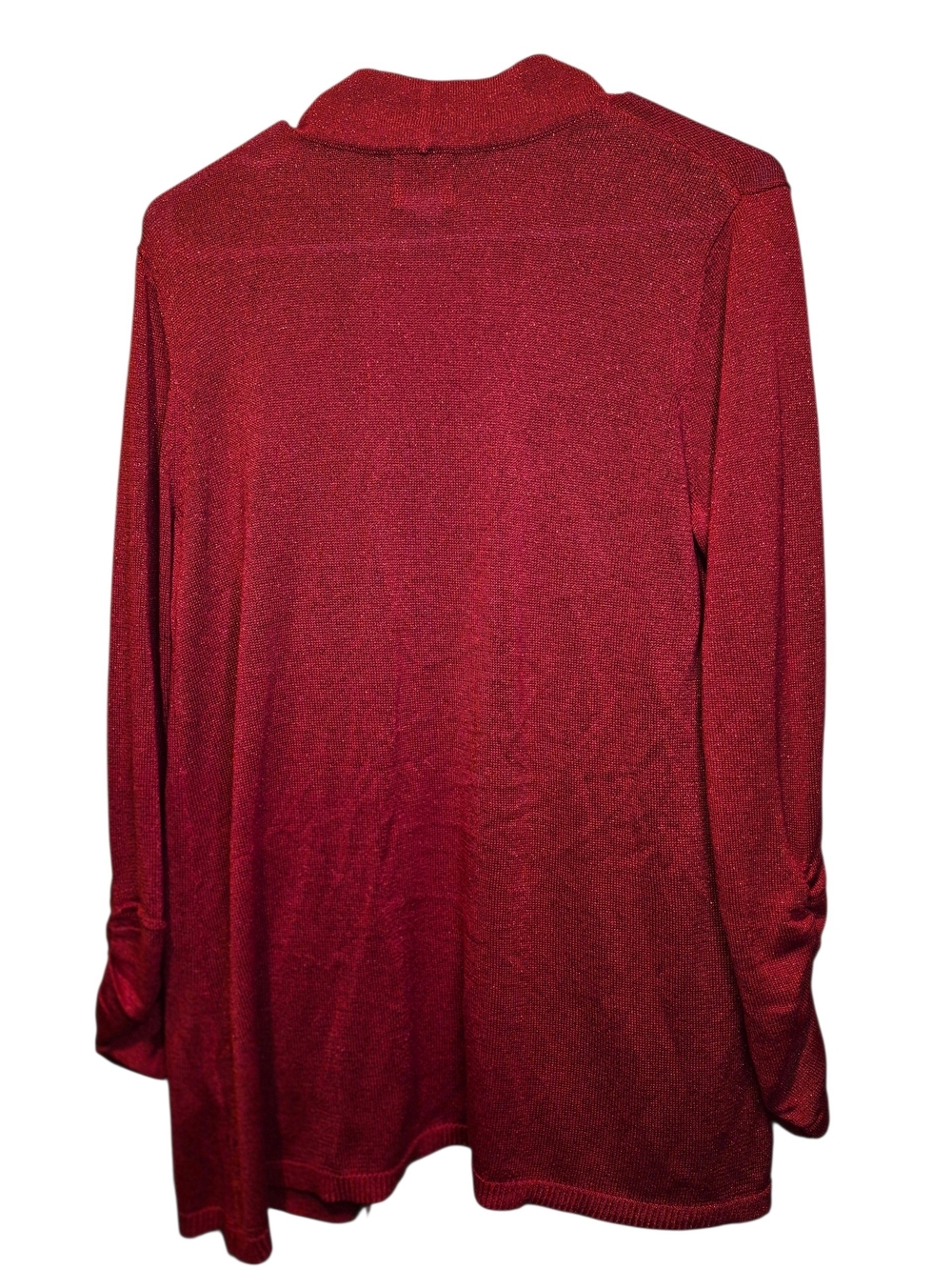 Ruby Rd. Shimmering Red Open-Front Cardigan Retail $75.50 - Picture 2 of 3